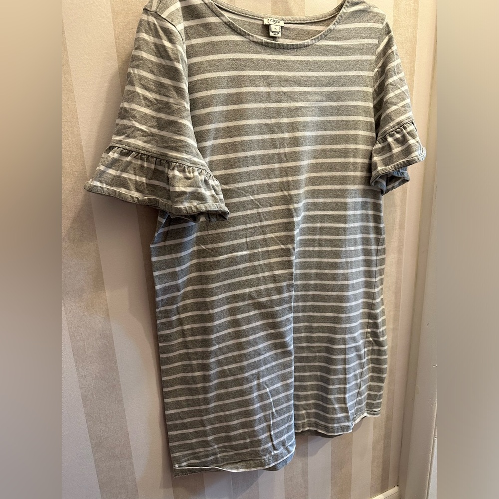J. Crew Bell Sleeve Striped Dress XL